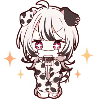 🤩 31155501 Anime, Cachorro, Fofo, Brilho, Coleira, Chibi, Osso, Dálmata telegram sticker