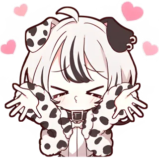 😘 8baebc07 dálmata, fofo, cachorro, kawaii, anime, corações, adorável telegram sticker