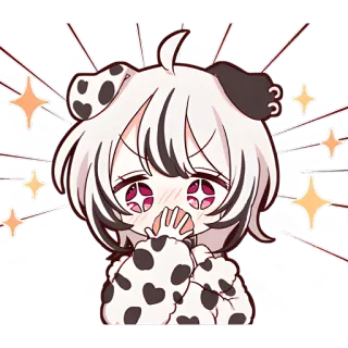 🫢 c5852789 Anime, Fofo, Cachorro, Kawaii, Chibi, Mangá, Brilhante, Ilustração telegram sticker