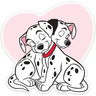 ❤️ 217a2cb1 dalmatian, anjing, anak anjing, kartun, cinta, hati, hewan telegram sticker