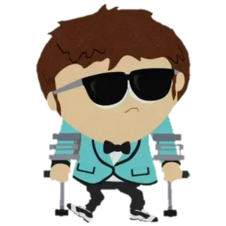 😎 305794f4 Jimmy Valmer South Park handicap, béquilles, dessin animé, south park, personnage telegram sticker