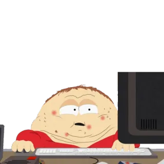 🖥 708198c8 Eric Cartman South Park Dessin animé, Personnage, Drôle, Ordinateur, Gaming telegram sticker