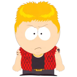 😾 06d5f917 Kreskówka, Postać, Zły, South Park, Blond, Tatuaż telegram sticker