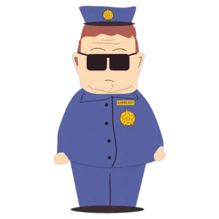 👮‍♂ 406ba422 Officer Barbrady South Park BARRBRADY South Park, Posterunkowy Barbrady, policjant, kreskówka telegram sticker