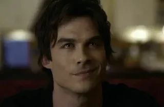 😏 4c3cec17 Damon Salvatore The Vampire Diaries vampir, ganteng, potret, acara TV, senyum, aktor whatsapp sticker