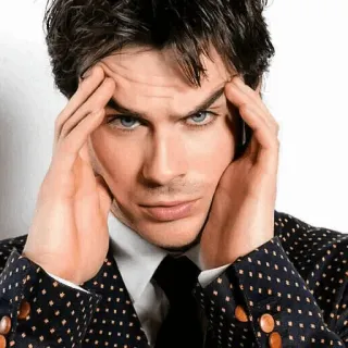 😑 67567aad Ian Somerhalder aktor, potret, pria, setelan whatsapp sticker