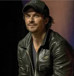 🙂 711d2e3c pria, jaket kulit, aktor, potret, pria, selebriti whatsapp sticker