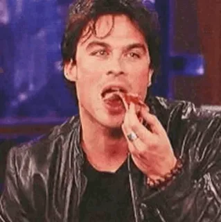 🤤 7eaf59f3 makan, pizza, pria, makanan, kasual whatsapp sticker