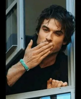 😘 e4d5ef13 pria, selebriti, aktor, jendela, ciuman, potret whatsapp sticker
