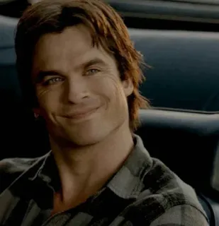 🖤 616046d0 Damon Salvatore The Vampire Diaries ma cà rồng, TV, siêu nhiên, nụ cười telegram sticker