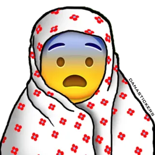 😨 2cfb1ec9 Emoji, Takut, Selimut, Tertutup, Terkejut telegram sticker