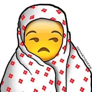 😒 fc624346 emoji, sedih, tertutup, selimut, sakit, dingin telegram sticker
