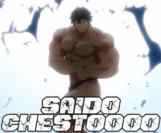 💪 1385426f SAIDO CHESTOOOO anime, muscles, fitness, weightlifting, bodybuilding, parody telegram sticker