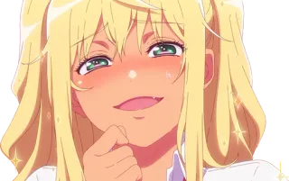 💦 787630ca anime, cartoon, girl, smiling, blonde, cute telegram sticker