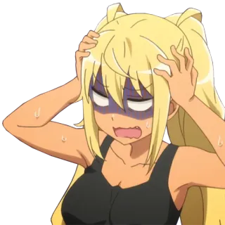 😱 b2c2a391 anime, cartoon, blonde, stressed, sweaty, shocked, concerned telegram sticker