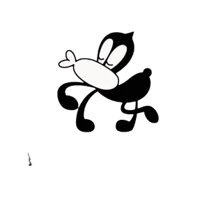 😎 de984c65 卡通, 黑白, 角色, 复古, 怀旧 telegram sticker