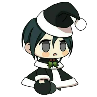 😊 6aee4f8f chibi, christmas, santa hat, holiday, cartoon, festive, winter whatsapp sticker