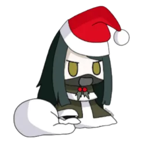 😊 74358214 Christmas, Santa hat, cartoon, anime, manga, character whatsapp sticker