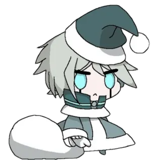 😊 74c09b0d chibi, christmas, santa hat, holiday, cute whatsapp sticker