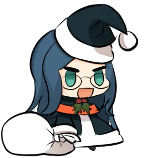 😊 f8aa67b9 christmas, anime, cute, chibi, santa hat, holiday, cartoon whatsapp sticker