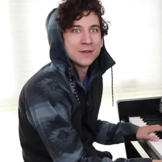 😀 7b89d97d ผู้ชาย, เปียโน, คีย์บอร์ด, เสื้อฮู้ด, เพลง, นักดนตรี telegram sticker