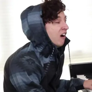 💩 84357b72 ผู้ชาย, เปียโน, เพลง, เสื้อมีฮู้ด, คีย์บอร์ด, นักร้อง telegram sticker