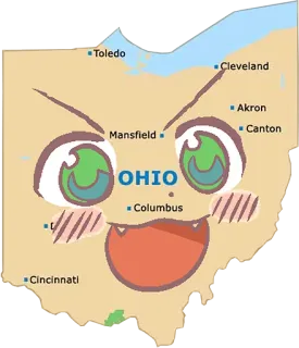 ☀️ 5238165c OHIO ohio, état, carte, dessin animé, anime, mignon, yeux telegram sticker