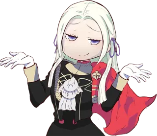 🤷‍♀️ df7283b9 Edelgard von Hresvelg Fire Emblem: Three Houses edelgard, animé, fire emblem, three houses, chibi, haussement d'épaules telegram sticker