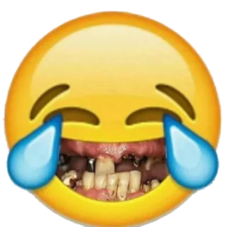 😂 63385ca4 Emoji, Tanden, Lachen, Huilend, Grappig telegram sticker