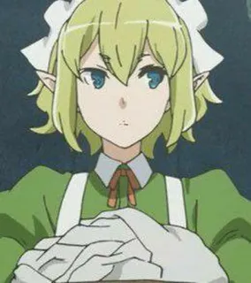 ☘️ 2364f2ab Ryu Lion Is It Wrong to Try to Pick Up Girls in a Dungeon? 动漫, 精灵, 女仆, 绿色连衣裙, 蓝色眼睛, 可爱 telegram sticker