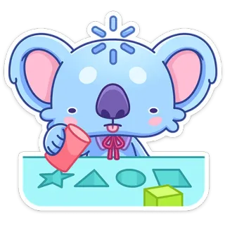 🤔 2f90536d koala, dibujos animados, formas, formas geométricas, lindo, ilustración, colores pastel telegram sticker