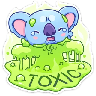 🤦‍♀️ be627ae8 TOXIC tóxico, koala, sticker, dibujos animados, animal, viscoso telegram sticker