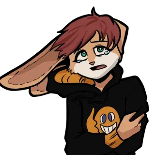 🥺 0890bb09 lapin, pleurs, triste, dessin animé, animal, anthropomorphe telegram sticker