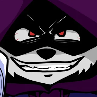 😈 576eb2e1 dessin animé, animal, sweat à capuche, yeux, visage telegram sticker