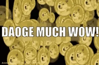 😆 c0ffa266 DAO GE MUCH WOW! Doge, 表情包, 加密货币, 币, 哇 telegram sticker