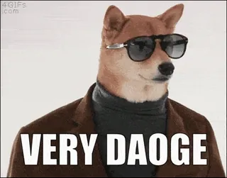 💰 e46e50e5 VERY DAOOGE 狗, 表情包, 眼镜, 互联网, 多吉, 柴犬, 酷, 搞笑 telegram sticker