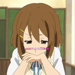 ✒️ 0104fad3 Yui Hirasawa K-On! Anime, Słodkie, Dziewczyna, K-On, Yui Hirasawa, Szkoła, Manga telegram sticker