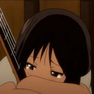 😭 020ac16a Anime, Dziewczyna, Gitara, Smutny, Płacz, Emocjonalny telegram sticker
