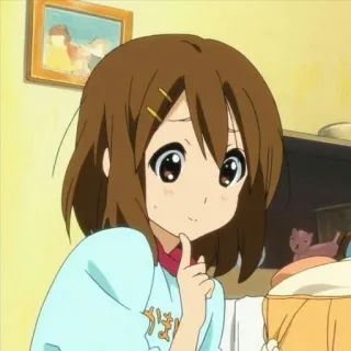 🤔 4cbd7522 Yui Hirasawa K-On! Anime, Kreskówka, Urocze, Dziewczyna, K-On!, Yui Hirasawa, Fanart telegram sticker