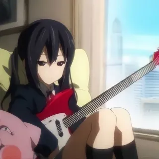 🎸 630567d1 Azusa Nakano K-On! Anime, Gitara, Dziewczyna, Muzyka, Słodkie, K-On!, Azusa Nakano telegram sticker
