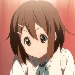 😶 83320ca0 Yui Hirasawa K-On! Anime, Dziewczyna, Słodkie, K-On, Yui Hirasawa, Kreskówka, Szkoła telegram sticker