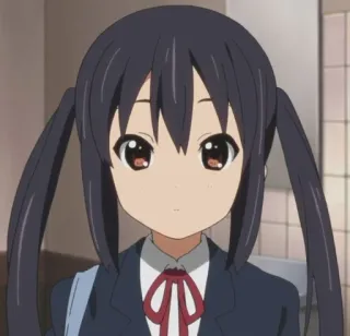 😶 9a0880e9 Azusa Nakano K-On! Anime, Kreskówka, Dziewczyna, Mundur szkolny, K-On, Azusa Nakano telegram sticker