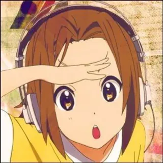 😯 f579de22 Yui Hirasawa K-On! Anime, Dziewczyna, Muzyka, Słuchawki, K-On!, Yui Hirasawa, Słodkie telegram sticker