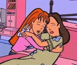 🌟 3cbce969 Cartoon, Freundschaft, Umarmung, Zuneigung, Trost, Trauer whatsapp sticker