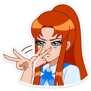 👀 198fe9c0 Cartoon, Mädchen, Anime, Figur, Porträt, Ausdruck telegram sticker