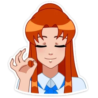 👌 3035d62f Anime, Frau, OK-Zeichen, Mädchen, Cartoon, Figur telegram sticker