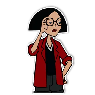 🤓 2b586303 Daria Morgendorffer Daria Daria, Kartun, Karakter, Kacamata, Sarkastik telegram sticker