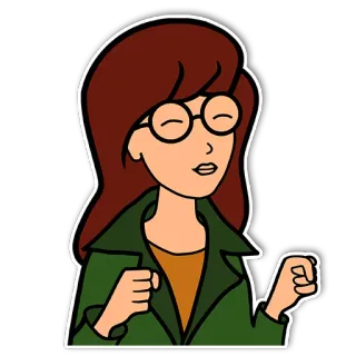 👍 936f7d4b Daria Morgendorffer Daria Kartun, Daria, Daria Morgendorffer, Remaja, Kacamata telegram sticker