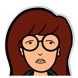 🙁 b96d245b Daria Morgendorffer Daria daria, kartun, sinis, bosan, kacamata telegram sticker