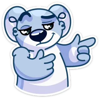 👉 4c0a59fd Urso, Desenho animado, Apontando, Arminha de dedo, Sarcástico, Legal telegram sticker